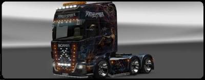 Мод "Скин Scarlet Spider для Scania" для Euro Truck Simulator 2